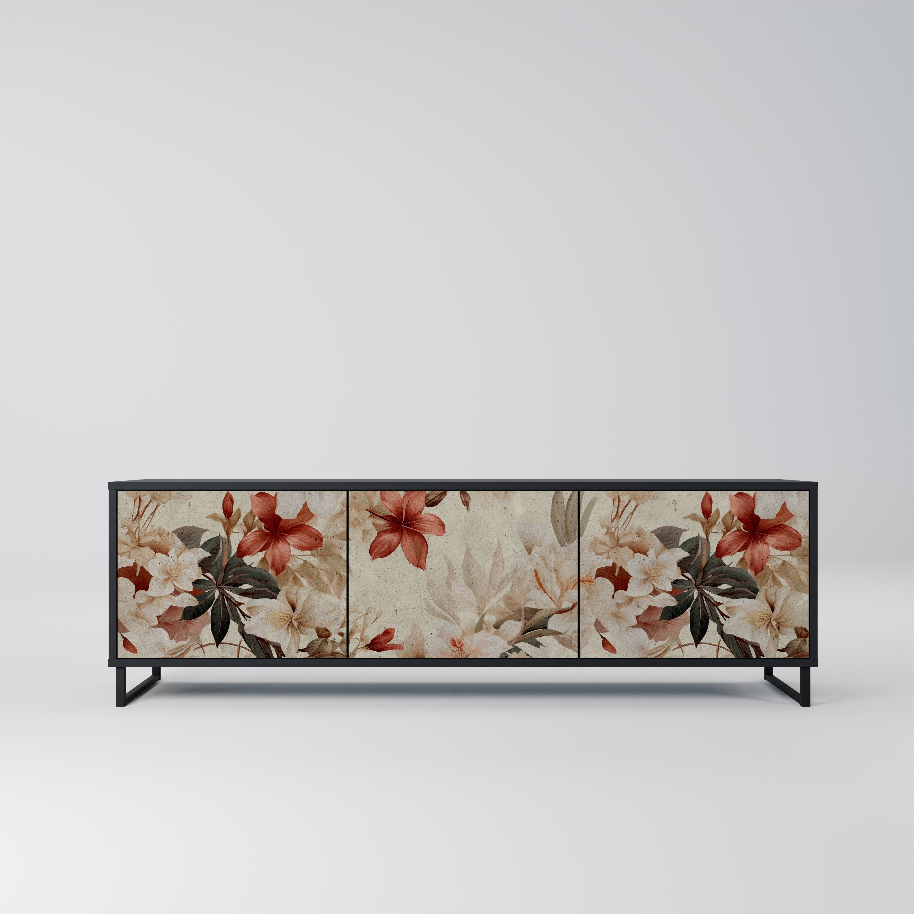 PETAL HARMONY 3-türiger TV-Ständer in Schwarz