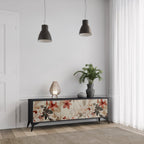 PETAL HARMONY TV-Lowboard mit 3 Türen in Schwarz