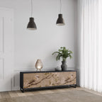 PETAL DISTINGUISH TV-Lowboard mit 3 Türen in Schwarz