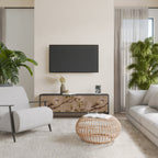 PETAL DISTINGUISH TV-Lowboard mit 3 Türen in Schwarz