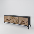 PETAL DISTINGUISH TV-Lowboard mit 3 Türen in Schwarz