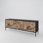 PETAL DISTINGUISH TV-Lowboard mit 3 Türen in Schwarz