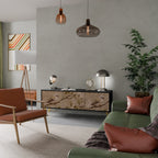 PETAL DISTINGUISH TV-Lowboard mit 3 Türen in Schwarz