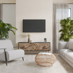 PETAL DISTINGUISH TV-Lowboard mit 3 Türen in Schwarz