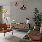 PETAL DISTINGUISH TV-Lowboard mit 3 Türen in Schwarz