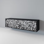 CHARCOAL SPROUT TV-Lowboard mit 3 Türen in Schwarz