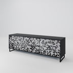 CHARCOAL SPROUT TV-Lowboard mit 3 Türen in Schwarz