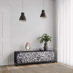 CHARCOAL SPROUT TV-Lowboard mit 3 Türen in Schwarz