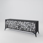 CHARCOAL SPROUT TV-Lowboard mit 3 Türen in Schwarz