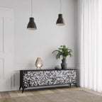 CHARCOAL SPROUT TV-Lowboard mit 3 Türen in Schwarz