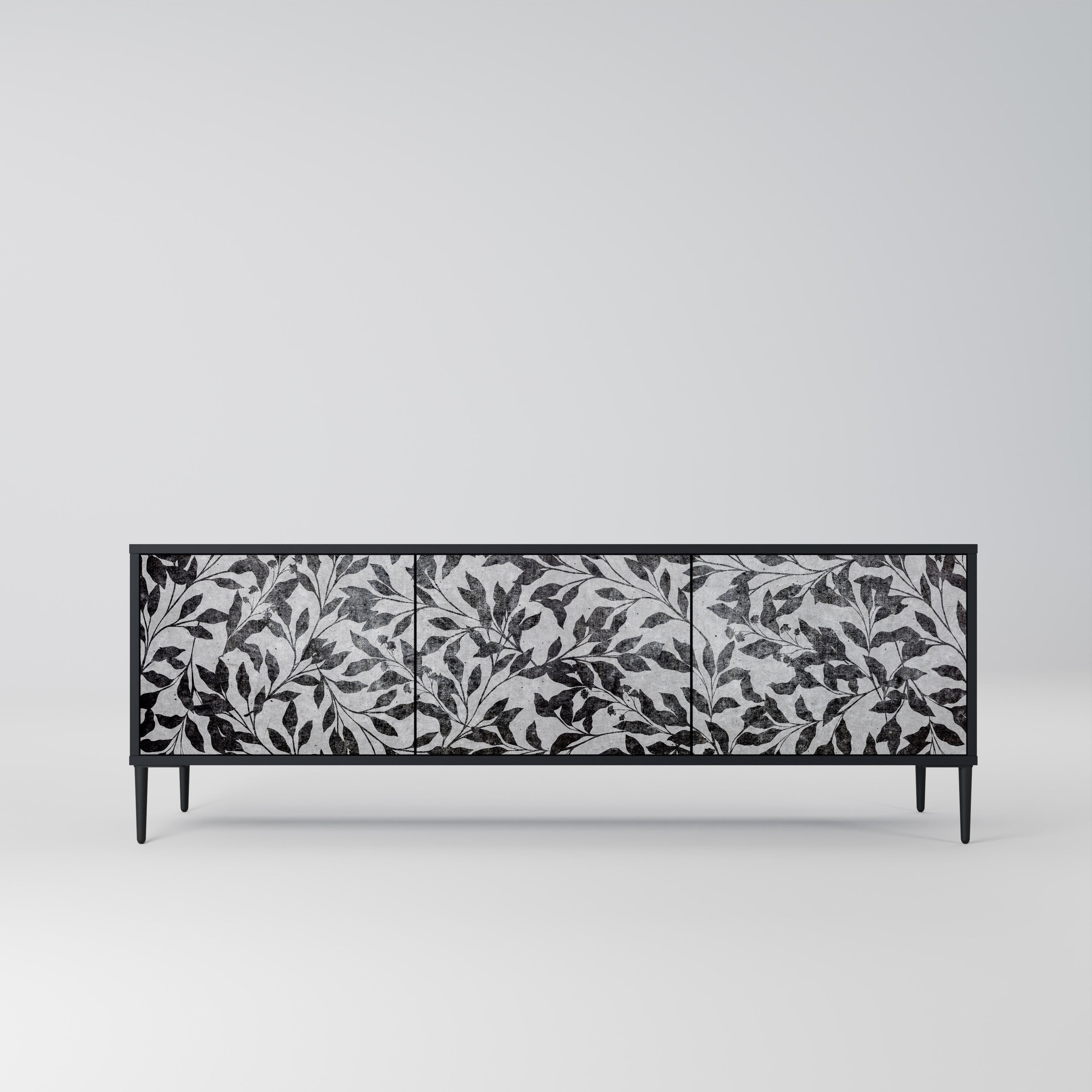 CHARCOAL SPROUT 3-türiger TV-Ständer in Schwarz