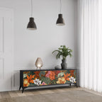 RADIANT FLORA TV-Lowboard mit 3 Türen in Schwarz