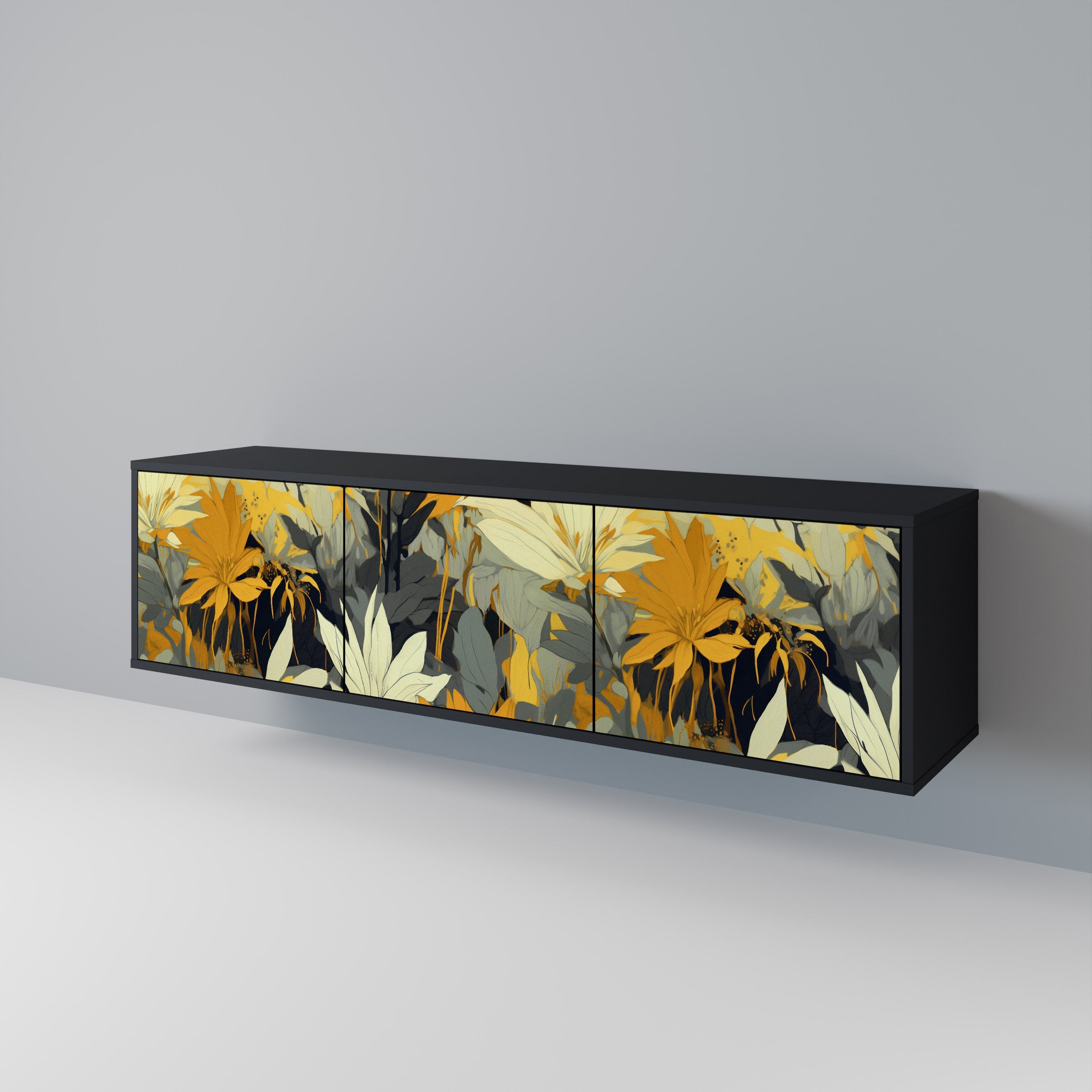 SUNKISSED LILY 3-türiger TV-Ständer in Schwarz