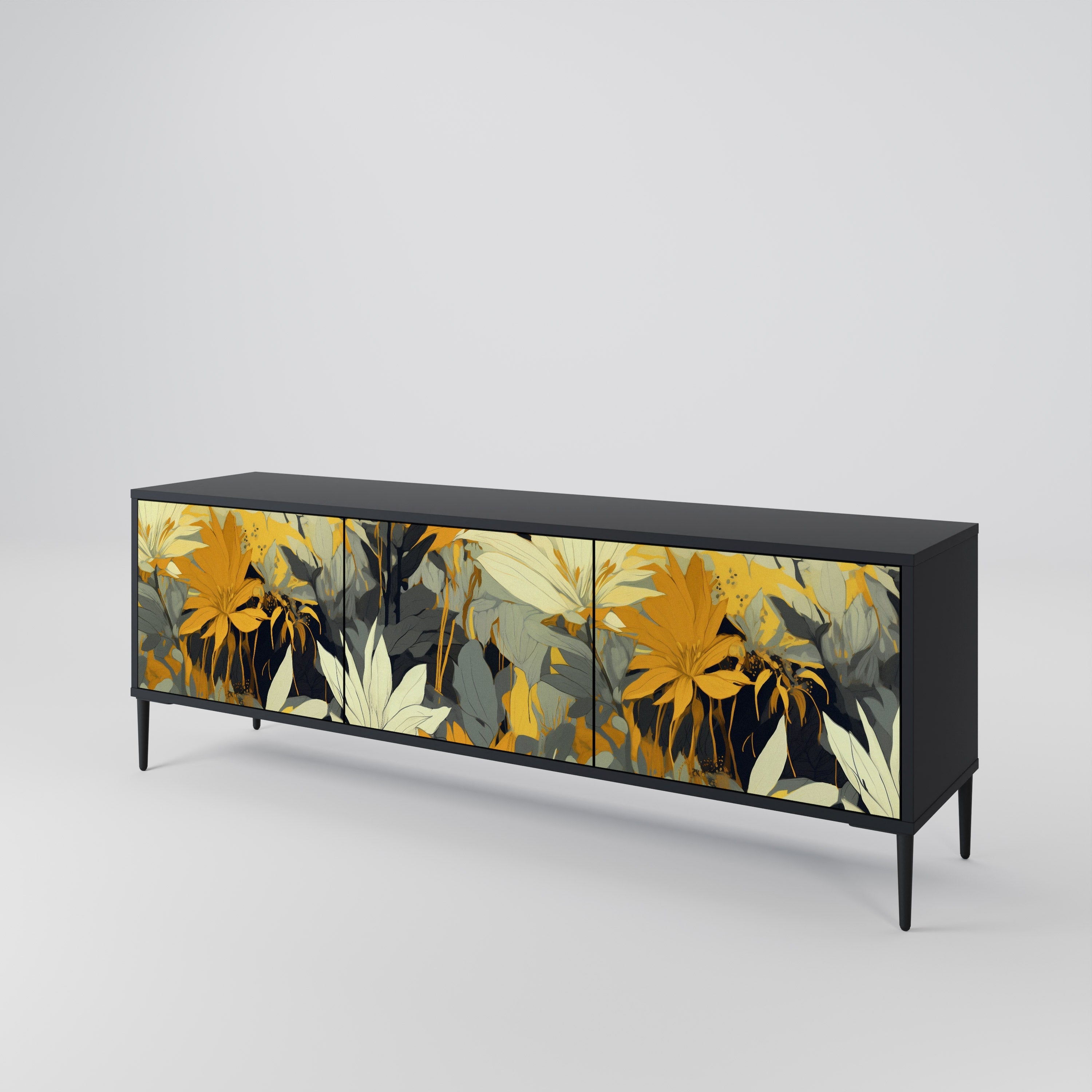 SUNKISSED LILY 3-türiger TV-Ständer in Schwarz