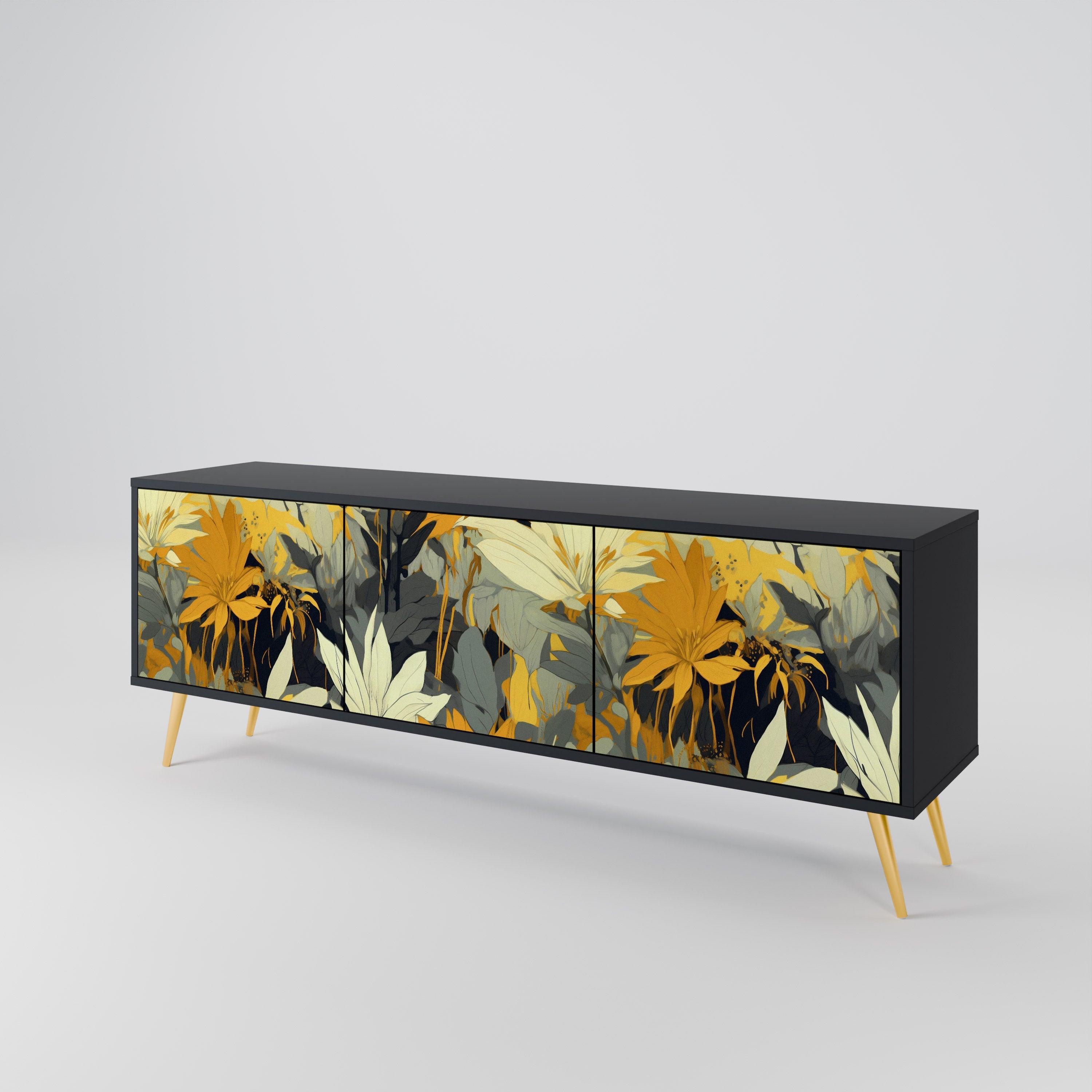 SUNKISSED LILY 3-türiger TV-Ständer in Schwarz