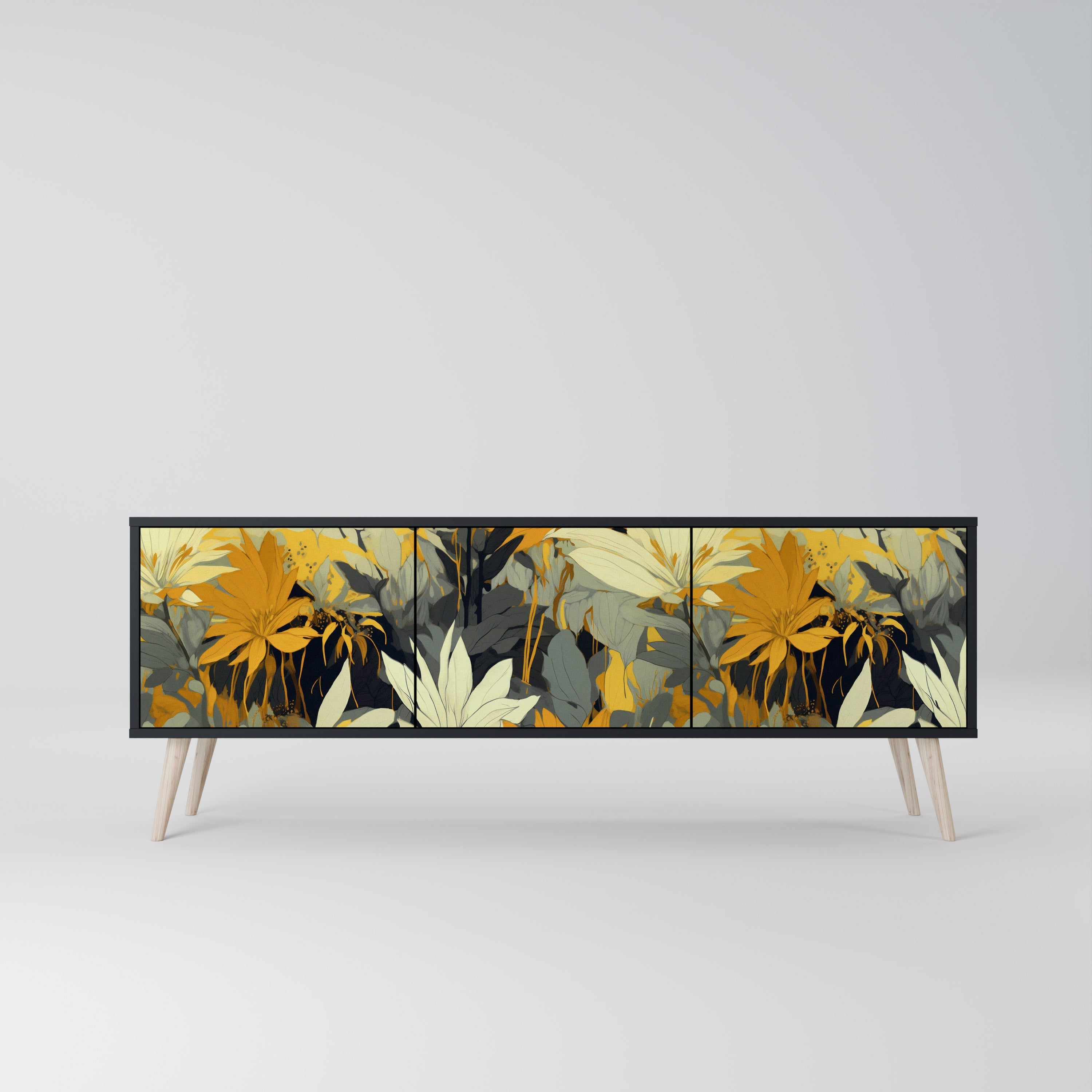 SUNKISSED LILY 3-türiger TV-Ständer in Schwarz