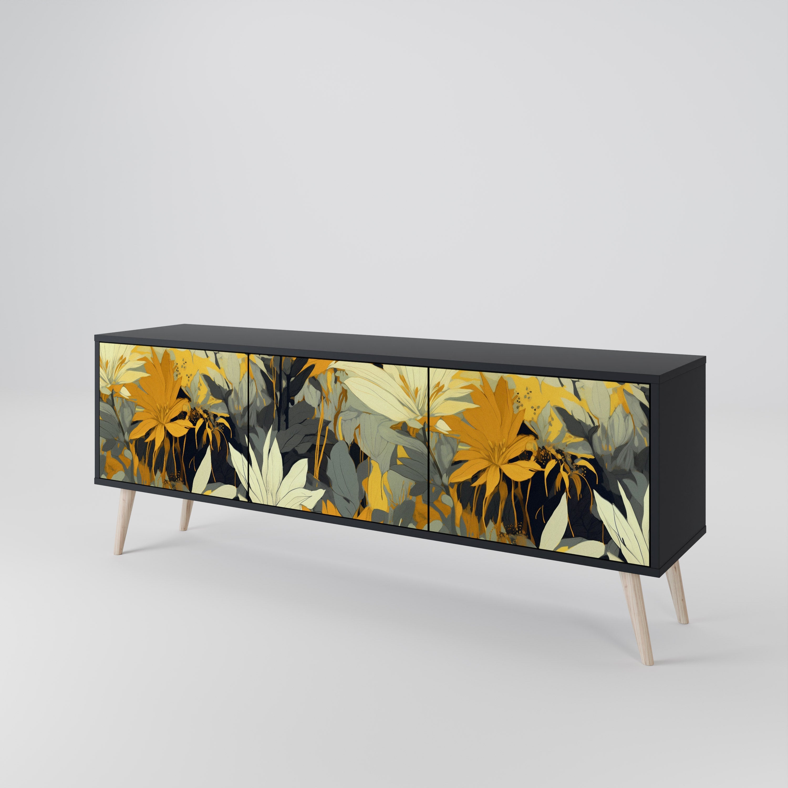 SUNKISSED LILY 3-türiger TV-Ständer in Schwarz