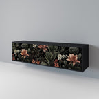 SECRET VERDURE TV-Lowboard mit 3 Türen in Schwarz