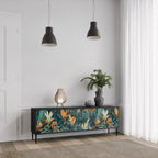 FLORAL SERENITY TV-Lowboard mit 3 Türen in Schwarz