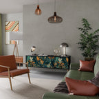 FLORAL SERENITY TV-Lowboard mit 3 Türen in Schwarz