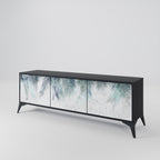 PALM VEIL TV-Lowboard mit 3 Türen in Schwarz