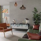 PALM VEIL TV-Lowboard mit 3 Türen in Schwarz