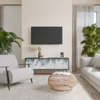 PALM VEIL TV-Lowboard mit 3 Türen in Schwarz