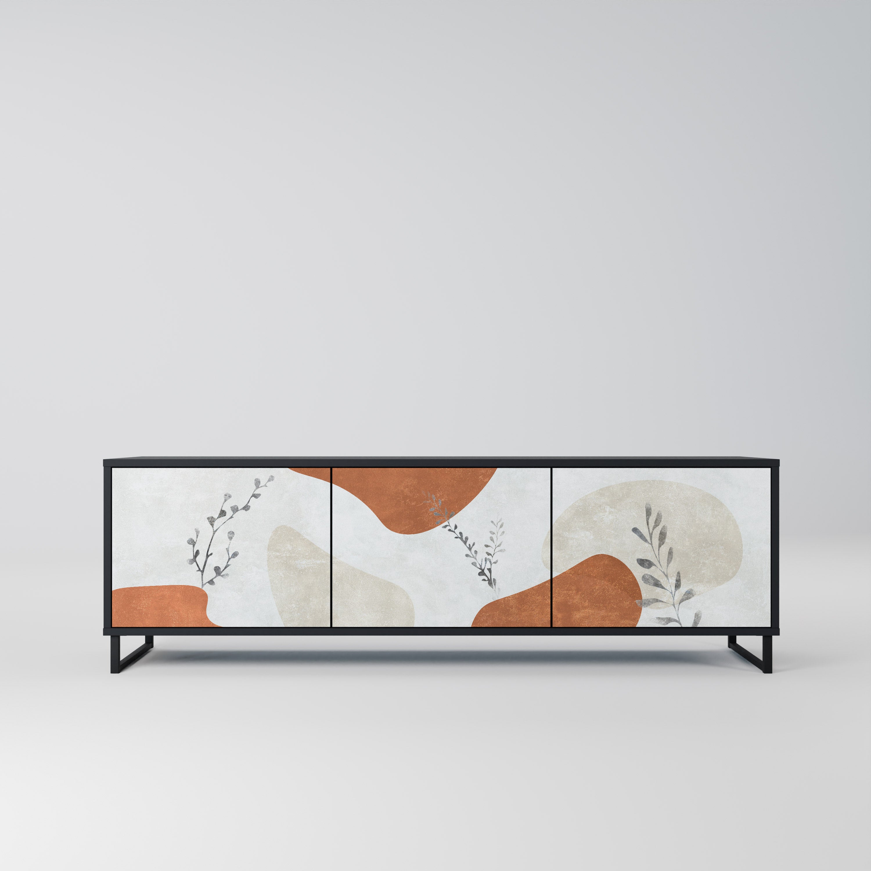 TRANQUIL TWIG 3-türiger TV-Ständer in Schwarz