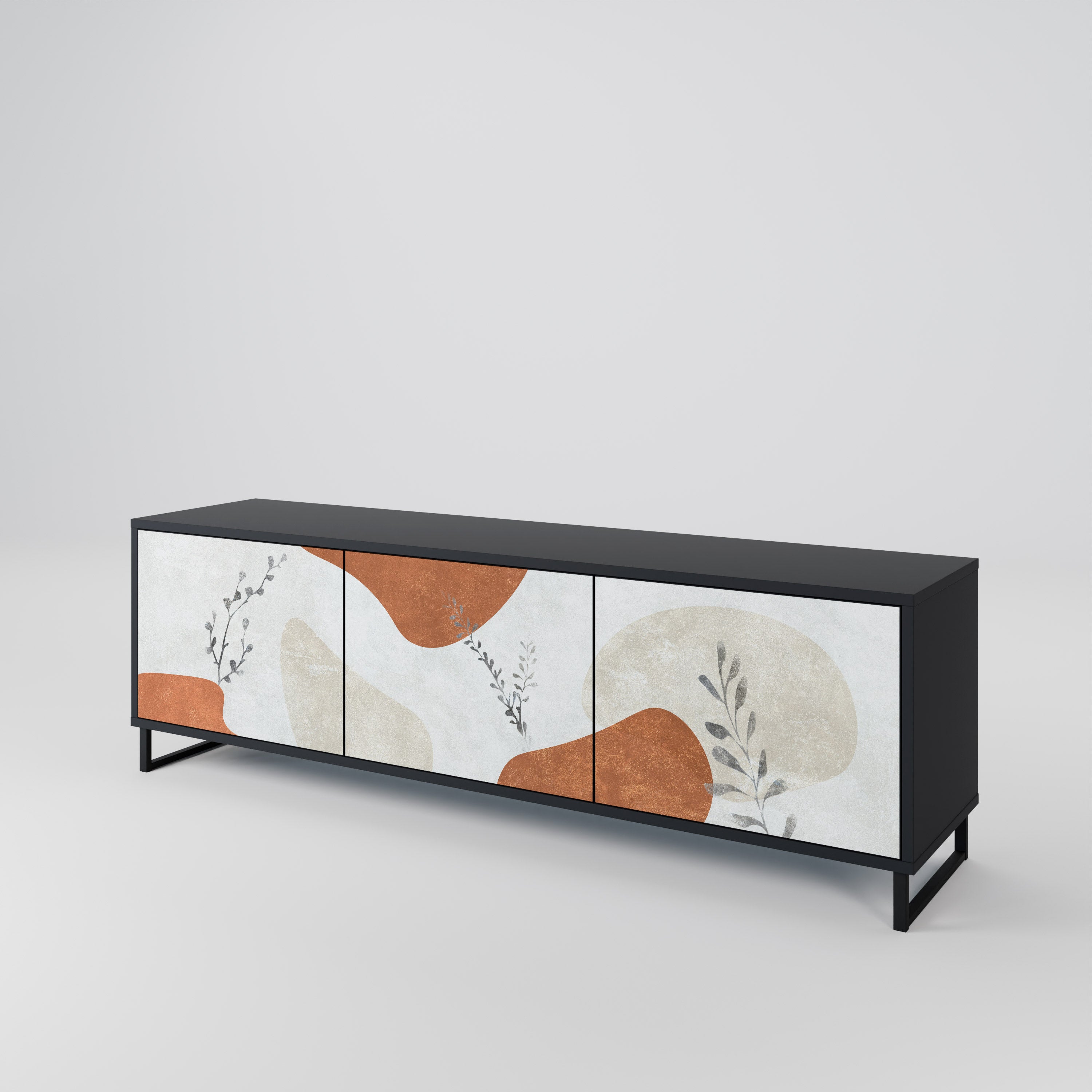 TRANQUIL TWIG 3-türiger TV-Ständer in Schwarz