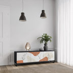 TRANQUIL TWIG TV-Lowboard mit 3 Türen in Schwarz