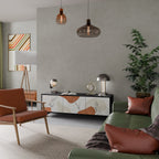 TRANQUIL TWIG TV-Lowboard mit 3 Türen in Schwarz