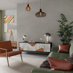 TRANQUIL TWIG TV-Lowboard mit 3 Türen in Schwarz