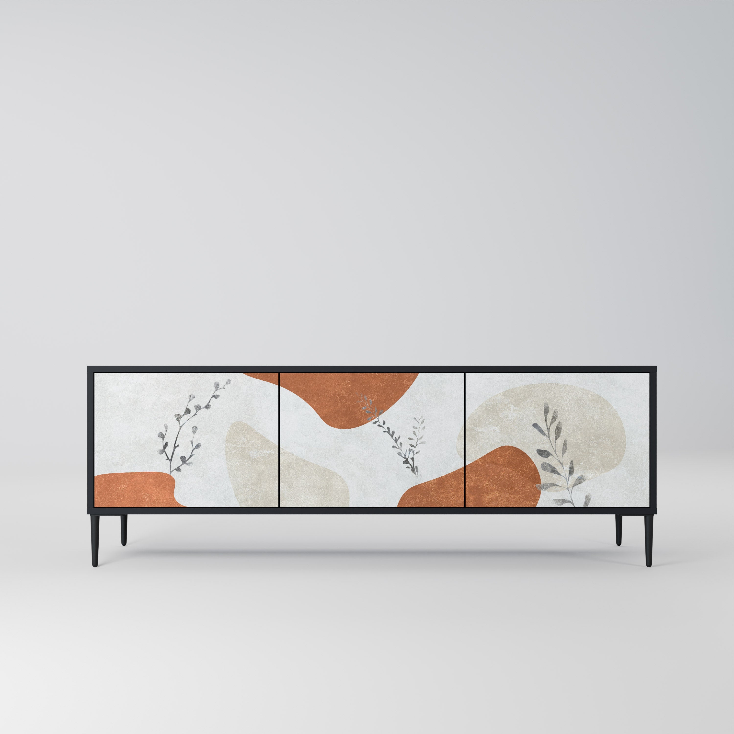 TRANQUIL TWIG 3-türiger TV-Ständer in Schwarz