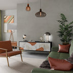 TRANQUIL TWIG TV-Lowboard mit 3 Türen in Schwarz