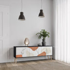 TRANQUIL TWIG TV-Lowboard mit 3 Türen in Schwarz