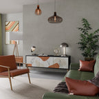 TRANQUIL TWIG TV-Lowboard mit 3 Türen in Schwarz