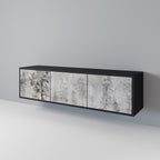 FADE IN THE TREES TV-Lowboard mit 3 Türen in Schwarz