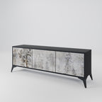 FADE IN THE TREES TV-Lowboard mit 3 Türen in Schwarz