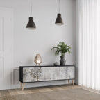 FADE IN THE TREES TV-Lowboard mit 3 Türen in Schwarz