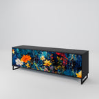 MIDNIGHT BLOSSOM TV-Lowboard mit 3 Türen in Schwarz