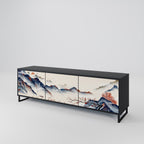 JAPANESE LANDSCAPE TV-Lowboard mit 3 Türen in Schwarz