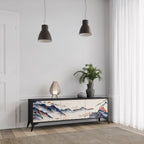 JAPANESE LANDSCAPE TV-Lowboard mit 3 Türen in Schwarz