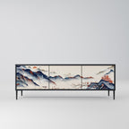 JAPANESE LANDSCAPE TV-Lowboard mit 3 Türen in Schwarz