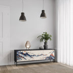 JAPANESE LANDSCAPE TV-Lowboard mit 3 Türen in Schwarz