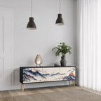 JAPANESE LANDSCAPE TV-Lowboard mit 3 Türen in Schwarz