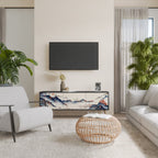 JAPANESE LANDSCAPE TV-Lowboard mit 3 Türen in Schwarz