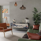 JAPANESE LANDSCAPE TV-Lowboard mit 3 Türen in Schwarz