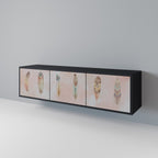 THE DELIQUESCE TV-Lowboard mit 3 Türen in Schwarz