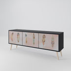 THE DELIQUESCE TV-Lowboard mit 3 Türen in Schwarz