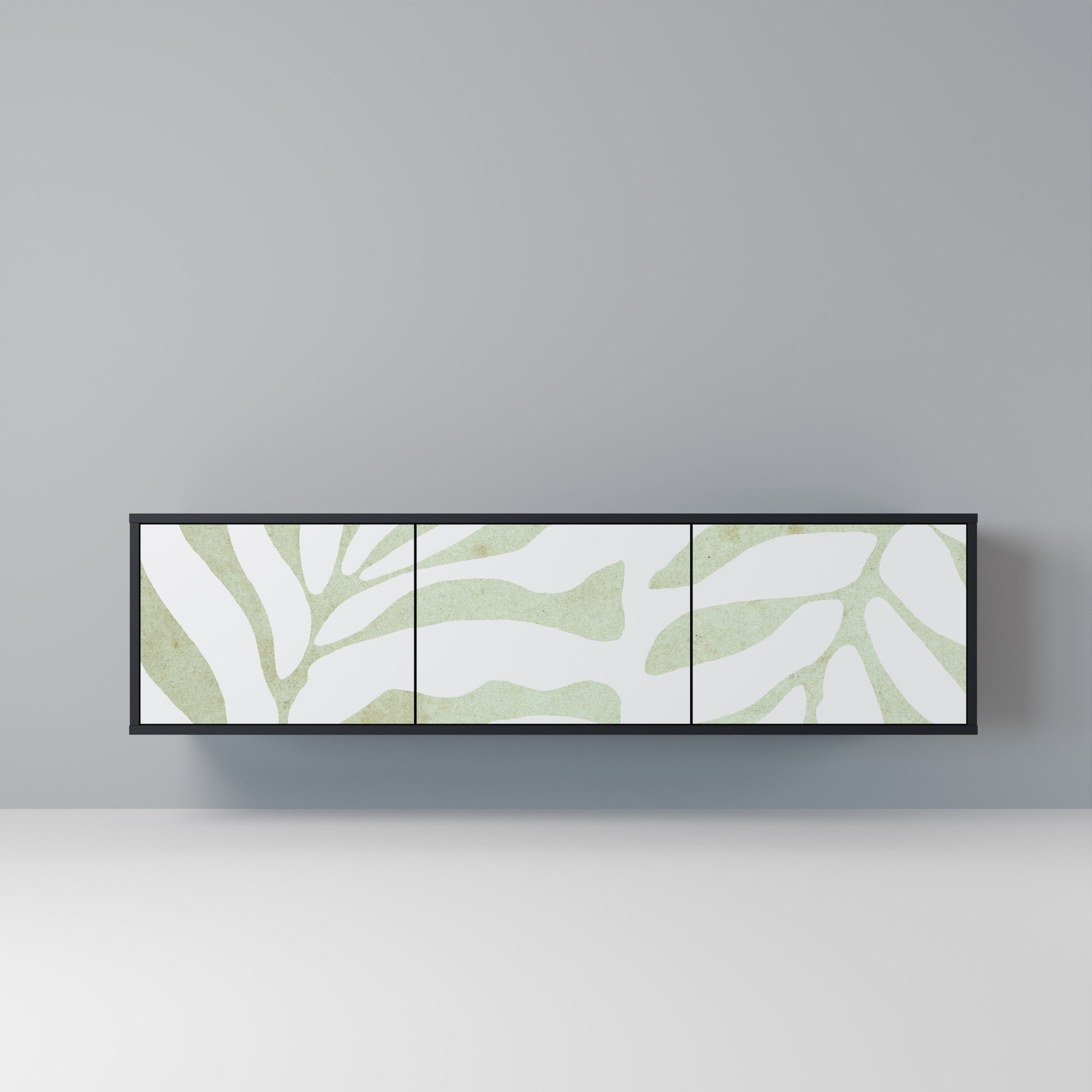 BOTANICAL SPARK 3-türiger TV-Ständer in Schwarz